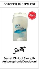 Enter to win FREE Secret Clinical Deodorant at 12pm EST ! - Coupons and ...