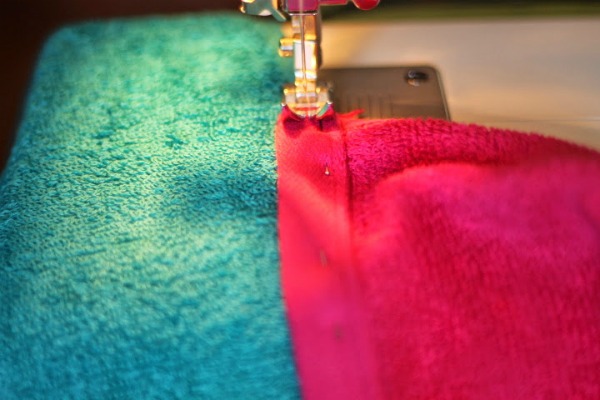 hooded towel sew pin